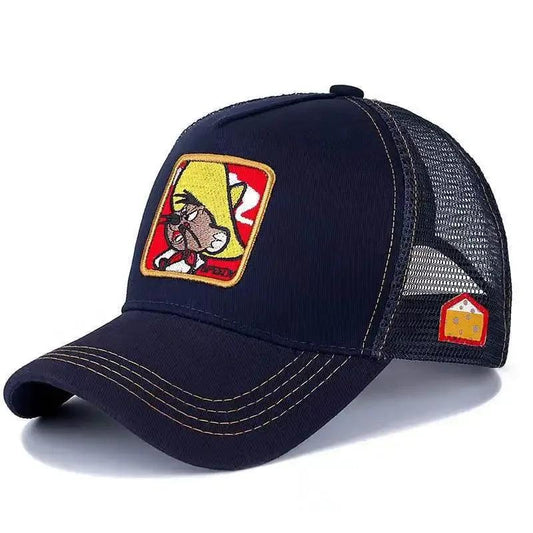 Hot Sale Unisex Anime Cartoon Cap High Quality Embroidered Patch Draw Baseball Cap Male Female Trucker Hat Mesh Hats Sun Hat - MANDOTOS