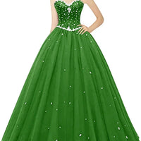 Cherished Belle Sweetheart Tulle Ball Gown for Women (US24W Green3) - MANDOTOS INTERNATIONAL