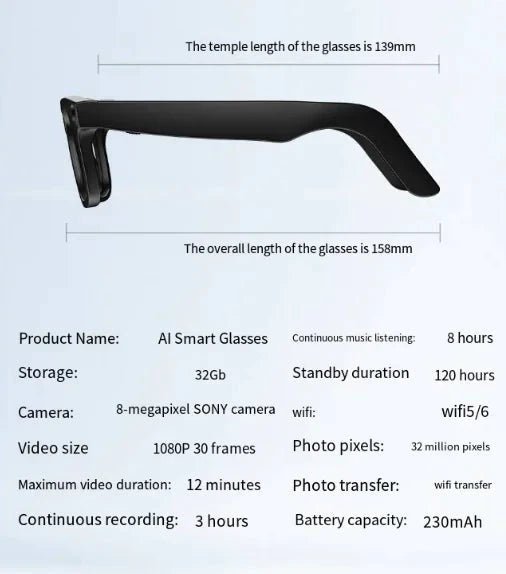 AI Camera Smart Glasses - MANDOTOS INTERNATIONAL