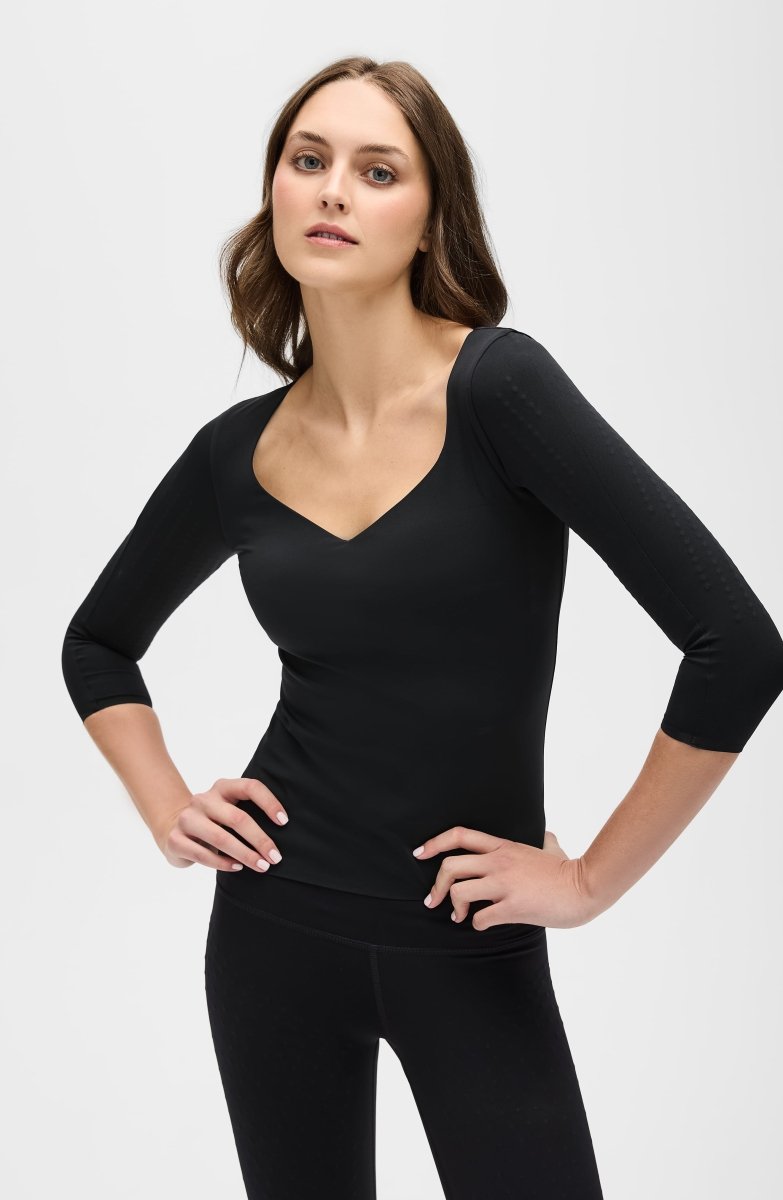Iconic 3/4 Sleeve MicroPerle Top - MANDOTOS INTERNATIONALTOPS