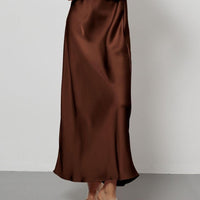In-Stock Cross-Border Women's Clothing Wholesale European and American Style Elegant Satin Midi Skirt Slimming and Flowy - MANDOTOS INTERNATIONAL