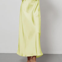 In-Stock Cross-Border Women's Clothing Wholesale European and American Style Elegant Satin Midi Skirt Slimming and Flowy - MANDOTOS INTERNATIONAL