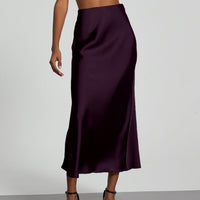 In-Stock Cross-Border Women's Clothing Wholesale European and American Style Elegant Satin Midi Skirt Slimming and Flowy - MANDOTOS INTERNATIONAL