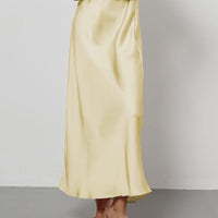 In-Stock Cross-Border Women's Clothing Wholesale European and American Style Elegant Satin Midi Skirt Slimming and Flowy - MANDOTOS INTERNATIONAL