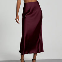 In-Stock Cross-Border Women's Clothing Wholesale European and American Style Elegant Satin Midi Skirt Slimming and Flowy - MANDOTOS INTERNATIONAL