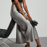In-Stock Cross-Border Women's Clothing Wholesale European and American Style Elegant Satin Midi Skirt Slimming and Flowy - MANDOTOS INTERNATIONAL