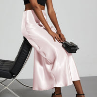 In-Stock Cross-Border Women's Clothing Wholesale European and American Style Elegant Satin Midi Skirt Slimming and Flowy - MANDOTOS INTERNATIONAL