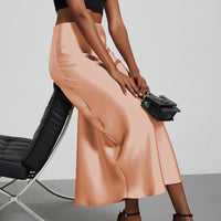 In-Stock Cross-Border Women's Clothing Wholesale European and American Style Elegant Satin Midi Skirt Slimming and Flowy - MANDOTOS INTERNATIONAL