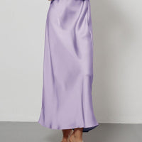 In-Stock Cross-Border Women's Clothing Wholesale European and American Style Elegant Satin Midi Skirt Slimming and Flowy - MANDOTOS INTERNATIONAL