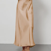 In-Stock Cross-Border Women's Clothing Wholesale European and American Style Elegant Satin Midi Skirt Slimming and Flowy - MANDOTOS INTERNATIONAL