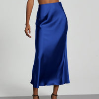 In-Stock Cross-Border Women's Clothing Wholesale European and American Style Elegant Satin Midi Skirt Slimming and Flowy - MANDOTOS INTERNATIONAL