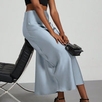 In-Stock Cross-Border Women's Clothing Wholesale European and American Style Elegant Satin Midi Skirt Slimming and Flowy - MANDOTOS INTERNATIONAL