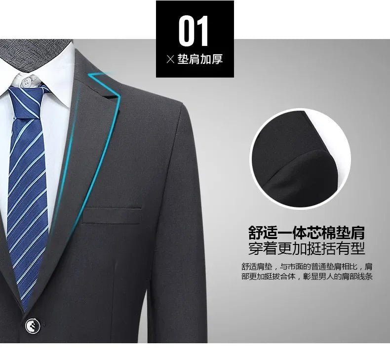Italian Style Slim Fit 8XL Business Suit Set - Wedding Groom Best Man Outfit - MANDOTOS INTERNATIONAL