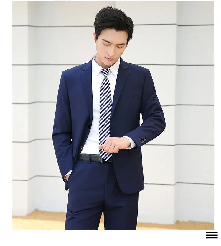 Italian Style Slim Fit 8XL Business Suit Set - Wedding Groom Best Man Outfit - MANDOTOS INTERNATIONAL
