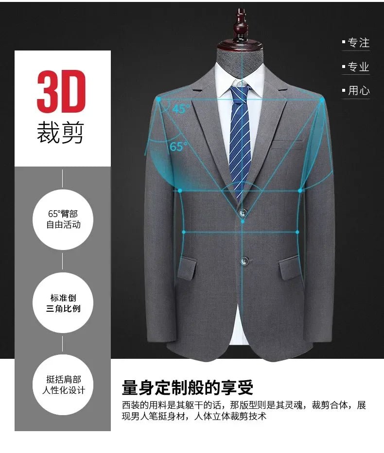 Italian Style Slim Fit 8XL Business Suit Set - Wedding Groom Best Man Outfit - MANDOTOS INTERNATIONAL