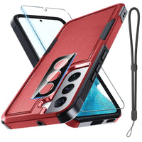 Samsung Galaxy S22 Rugged Full - Body Case with Screen & Lens Protector - Red - MANDOTOS INTERNATIONAL