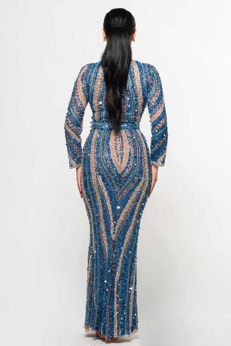 Mariam Long Sleeve Beaded Dress - MANDOTOS INTERNATIONALDresses
