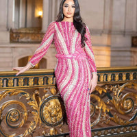 Mariam Long Sleeve Beaded Dress - MANDOTOS INTERNATIONALDresses