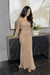 Reema Sequin Modest Square Neckline Long Sleeve Embellished Dress - MANDOTOS INTERNATIONALDresses