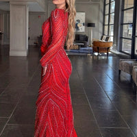 Ruba Sequin Modest Neckline with Long Side Organ Side Skirt Iyza Belaar