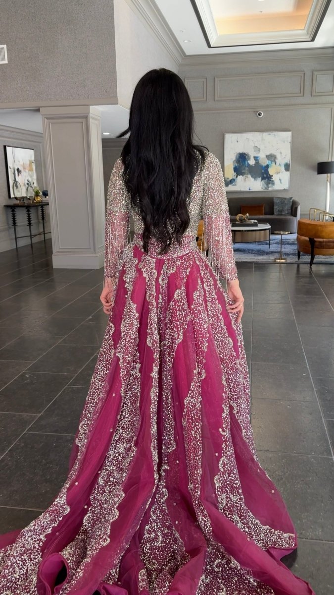 Aleya Beaded Detachable Embellished Sequin Overskirt (Dress Not Included) - MANDOTOS INTERNATIONALLong Dress
