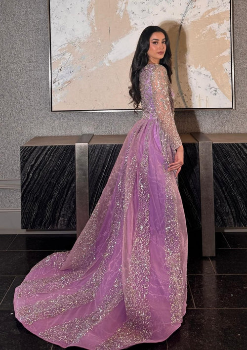 Aleya Beaded Detachable Embellished Sequin Overskirt (Dress Not Included) - MANDOTOS INTERNATIONALLong Dress