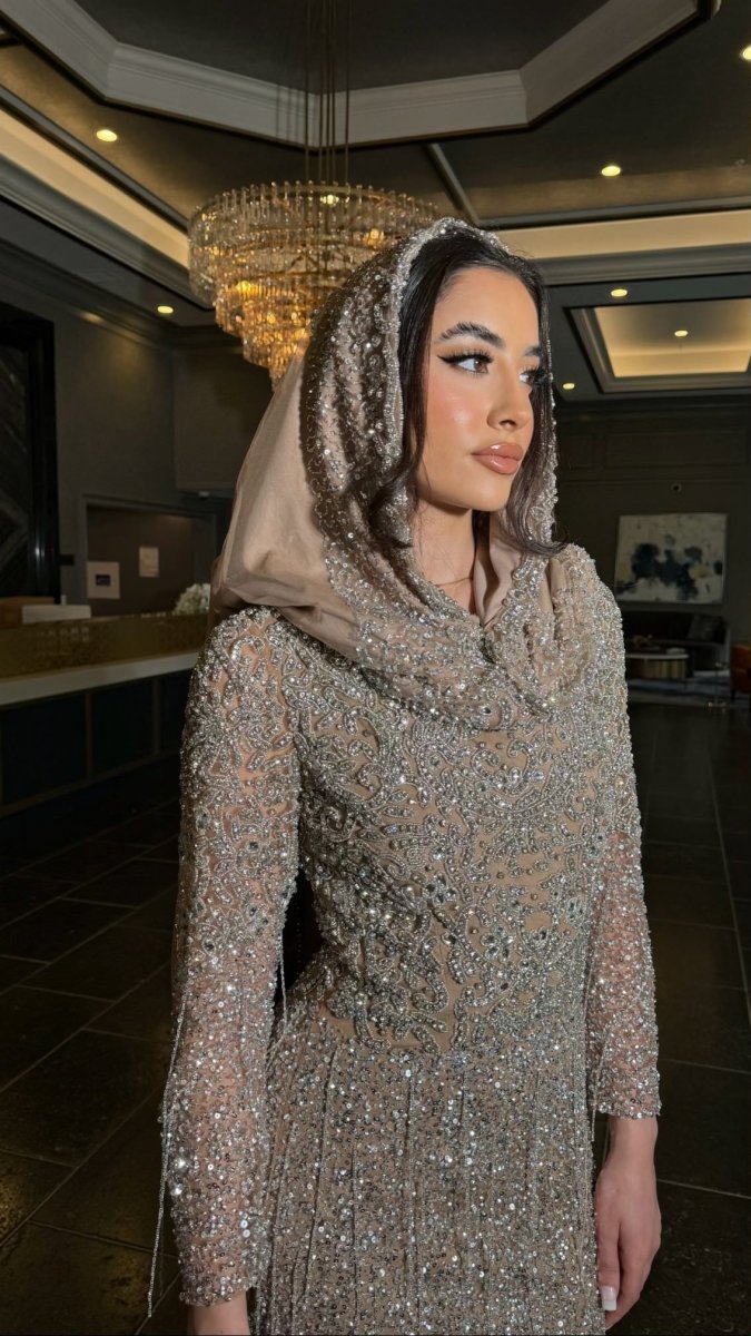 Aleya Embellished Scarf - Stylish Hijab Headwrap - MANDOTOS INTERNATIONALLong Dress