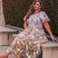 Rose Dress Midi - Lavender