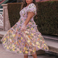 Rose Dress Midi - Lavender