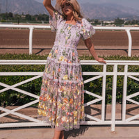 Rose Dress Midi - Lavender