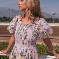 Rose Dress Midi - Lavender