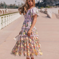 Rose Dress Midi - Lavender