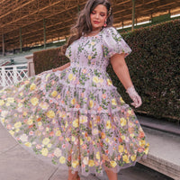 Rose Dress Midi - Lavender