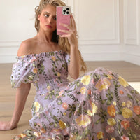 Rose Dress Midi - Lavender