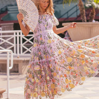 Rose Dress Midi - Lavender