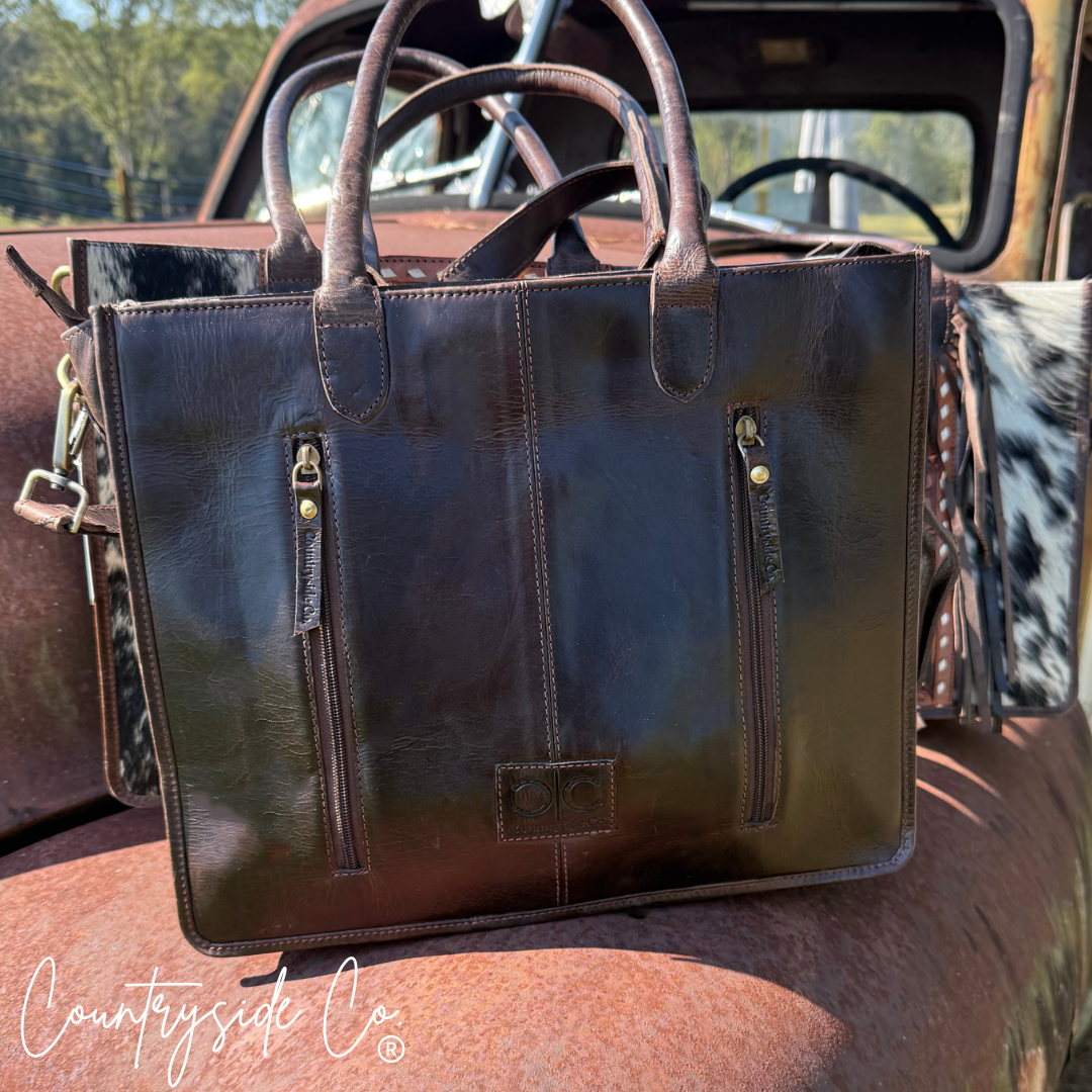 Jesse Conceal Carry Cowhide and Tooled Leather Handbag