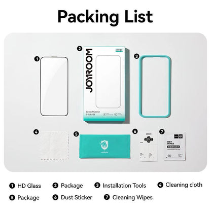 Joyroom 1/2/3pcs HD Glass Screen Protector for iPhone 16 15 14 13 12 11 Pro Max Full Screen Tempered Glass Protection for iPhone - MANDOTOS