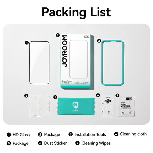 Joyroom 1/2/3pcs HD Glass Screen Protector for iPhone 16 15 14 13 12 11 Pro Max Full Screen Tempered Glass Protection for iPhone - MANDOTOS