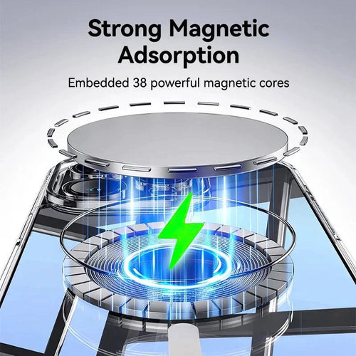 Joyroom Magnetic Case For iPhone 16 15 Pro Max Case Anti Yellow Transparent Cover For iPhone 16 Pro Wireless Charger Thin Cover - MANDOTOS