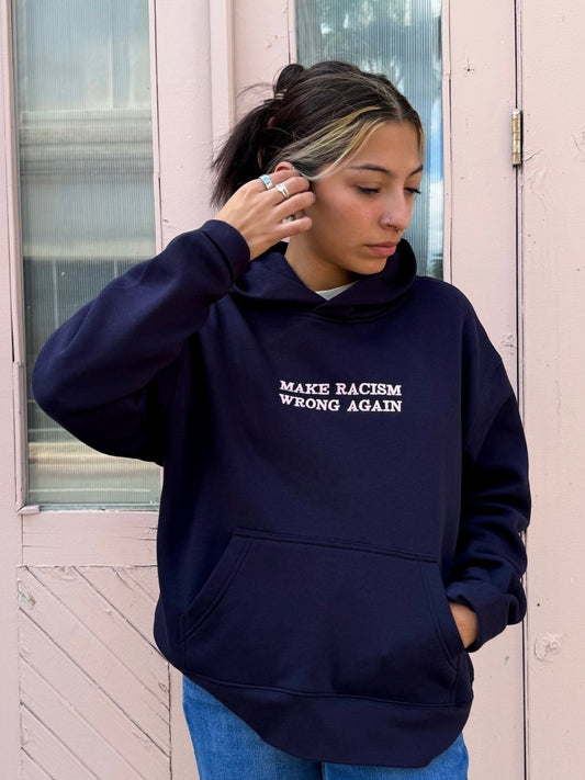 Anti-Rac*sm Navy Sweatshirt - MANDOTOS INTERNATIONAL