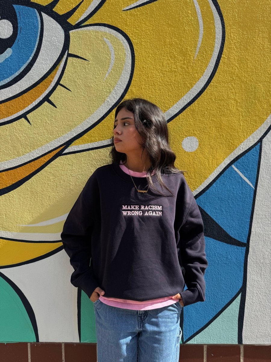 Anti-Rac*sm Navy Sweatshirt - MANDOTOS INTERNATIONAL