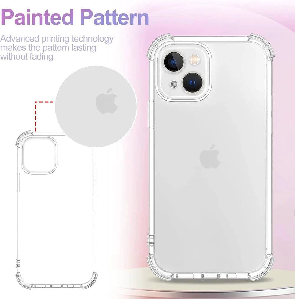 Shockproof Case For iPhone 15 14 13 12 11 Pro Max Ultra Thin Silicone Soft Clear Case For Apple 13 12 Mini 15 14 Plus Cover 11 - MANDOTOS