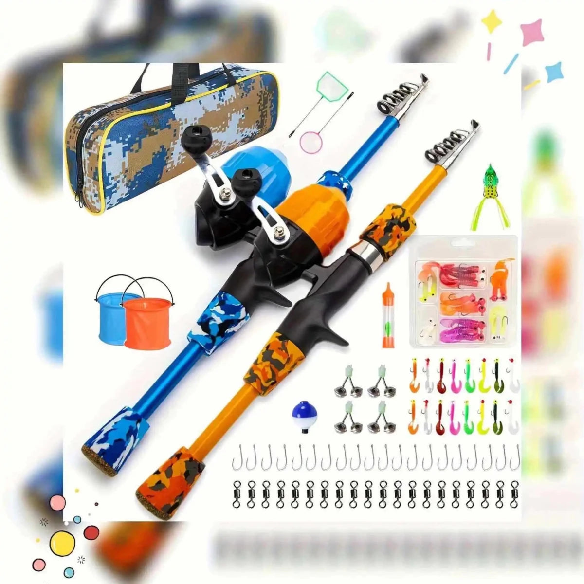 Kids Travel Spinning Rod & Reel Set | Sensitive Child Fishing Rod - MANDOTOS INTERNATIONAL
