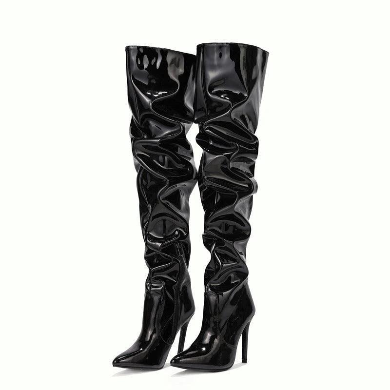 Knee High Long Boots Women Fashion Super High Heel Party Shoes - MANDOTOS