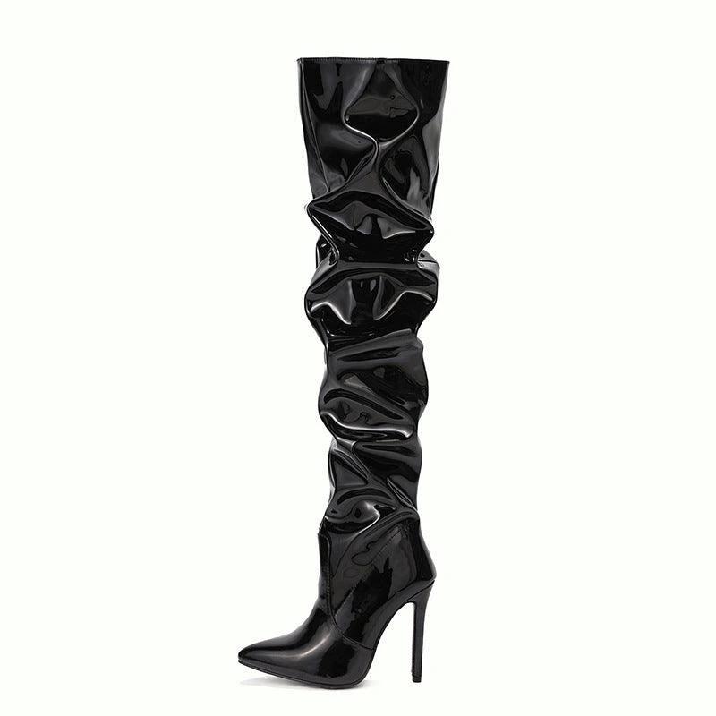 Knee High Long Boots Women Fashion Super High Heel Party Shoes - MANDOTOS