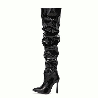 Knee High Long Boots Women Fashion Super High Heel Party Shoes - MANDOTOS