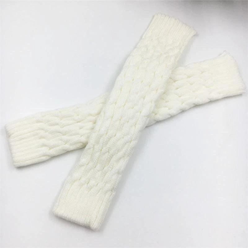 Knitted Warm Daytime Wool Leggings Knee High Socks - MANDOTOS
