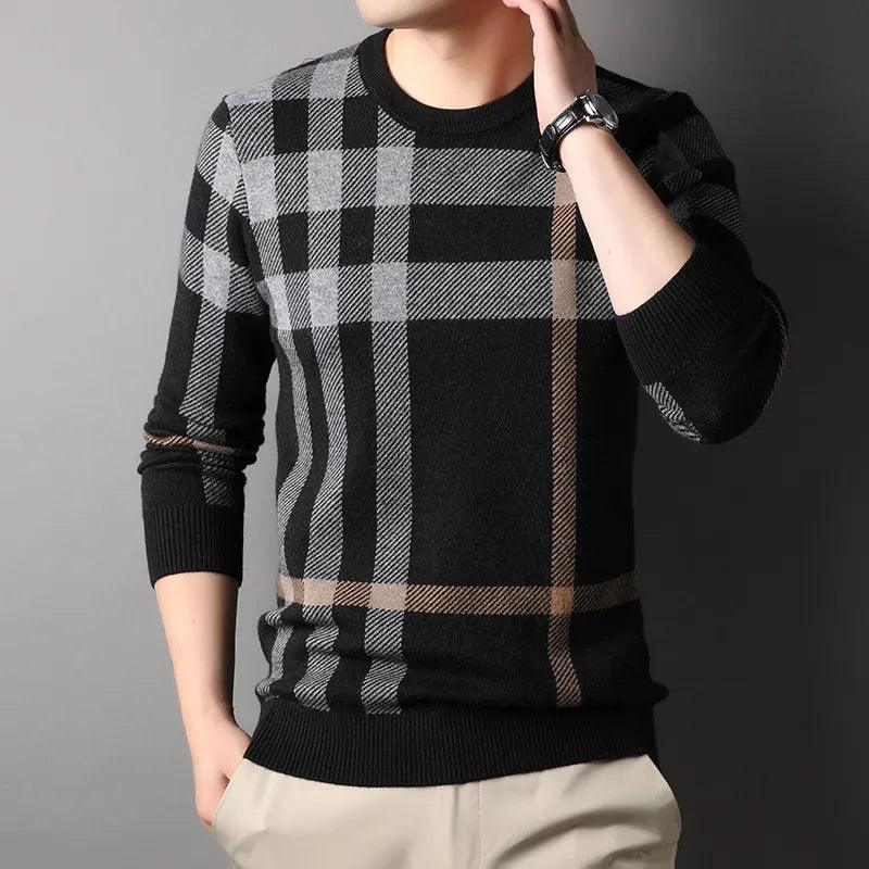 Knitwear Casual Crew Neck Top Bottoming Men's Sweater - MANDOTOS