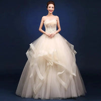 Elegant One - Shoulder Bridal Gowns - MANDOTOS INTERNATIONAL