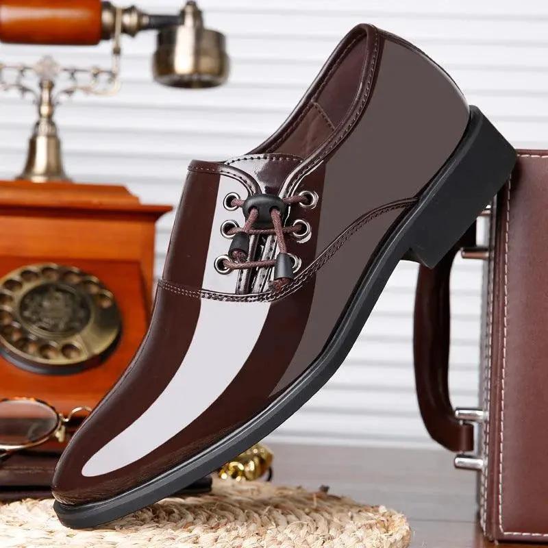 Lace-Up Leather Shoes Men Business Casual Shoes Men - MANDOTOS